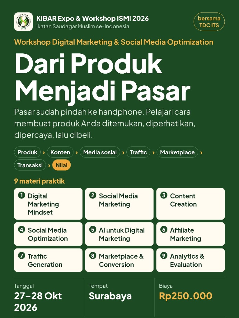 Flyer Workshop Digital Marketing ISMI 2026